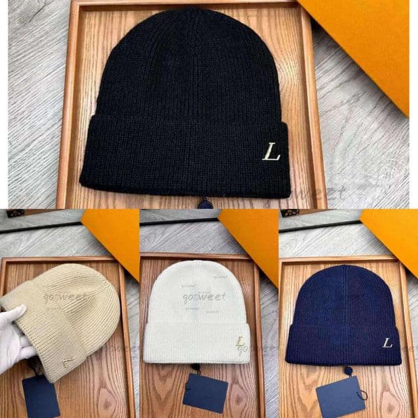 Outdoor Black Beanie Designer Beanie Acrylic Knit Warm Soft Beanies