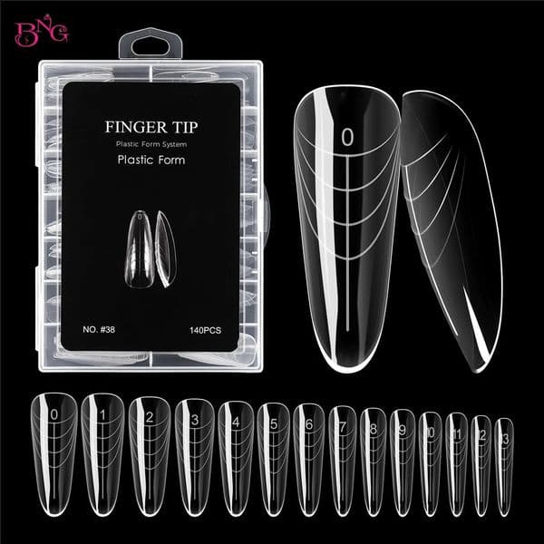 BNG 140Pcs Dual Nail Forms for Poly Gel Classic Almond Molds Builder Extension Art n Salon 260305
