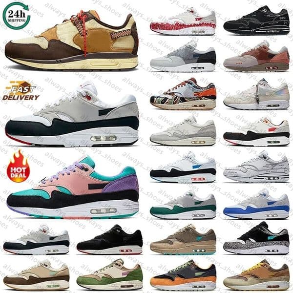 2026 mens running shoes 1 87 Saturn Gold Cactus Jack Ironstone Mystic Dates Crepe Hemp Blueprint sneakers men women outdoor sports trainers walking jogging A17