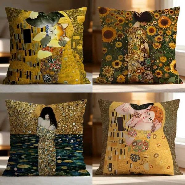 pillowcase Popular G-GGustav Klimt Cushion Cover Soft Washable Case Multi-Scene for Couch Bed Travel Office Use C260314