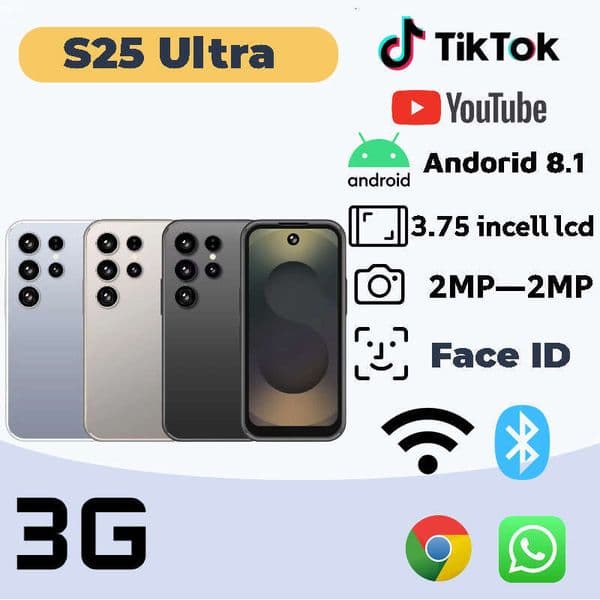 Cross-Border S25ultra 3G, Facial Recognition And Fingerprint Unlocking, SIM Dual Standby Mini Phone Technology