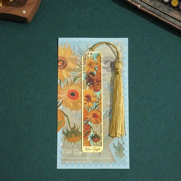 Creative Painting Metal Bookmark Student Gift Stationery Reading Book Clip School Office Supplies Tassel Pendant Pagination Mark L260529