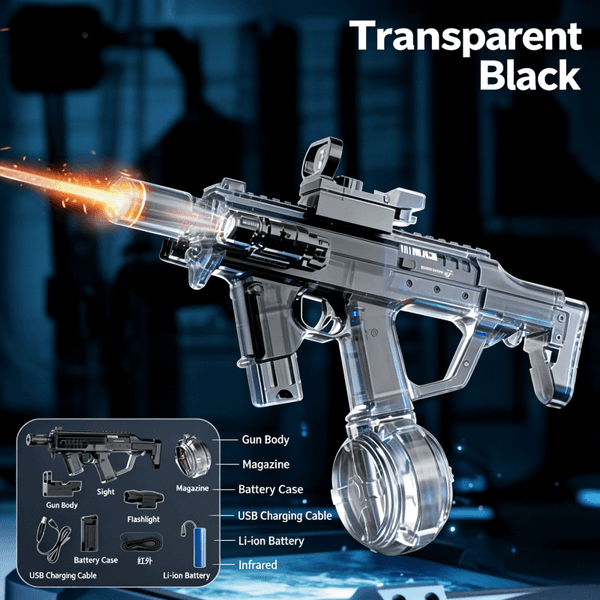 Hot Selling Electric Continuous Water Gun with Flame Light Effect Large Capacity Water Pistol Summer Beach Pool Party Game Toy