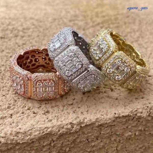 Fashion Moissanite Ring With Multiple Metal Tones Stylish Design For Wedding