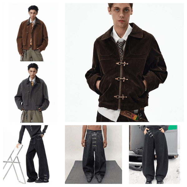 Mens Jackets MADWITCH Vintage Suede Jaet Ort Patchwork Aircrt Bule Youth Casual New Chinese Style Autumn Winter Faion Zipper Closure L260428