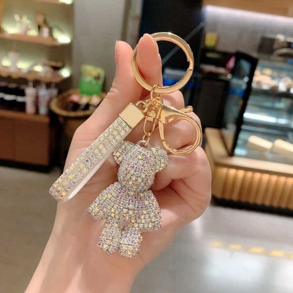 Creative Internet Celebrity Diamond-Studded Keychain for Women Cute and Exquisite Car Key Pendant Bag Decoration S2603177GFP