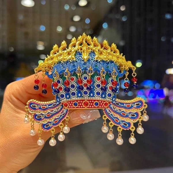 Ming Dynasty Phoenix Crown Metal Magnetic Refrigerator Magnet Palace Museum Style Cultural and Creative Product L260318