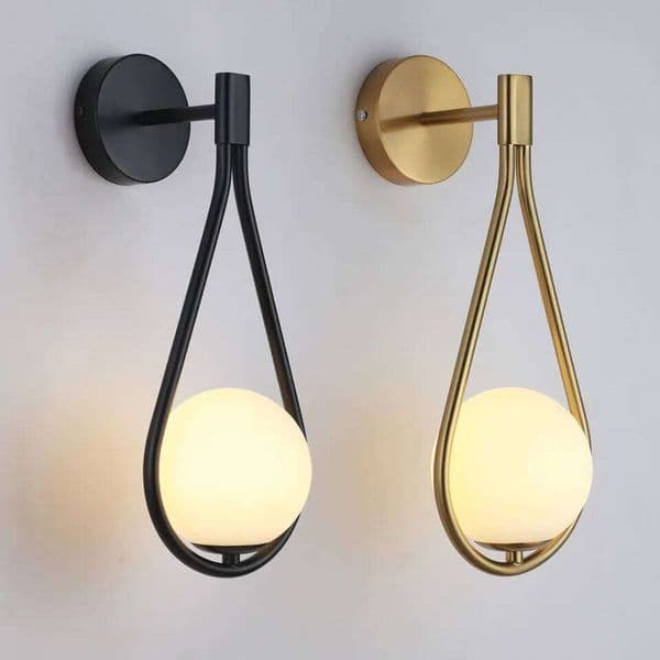 Nordic Creative Luxury Glass Ball LED lamp Living room Metal Modern Minimalist Bedside Wall light Bedroom Lighting Fixtures 26Y0318
