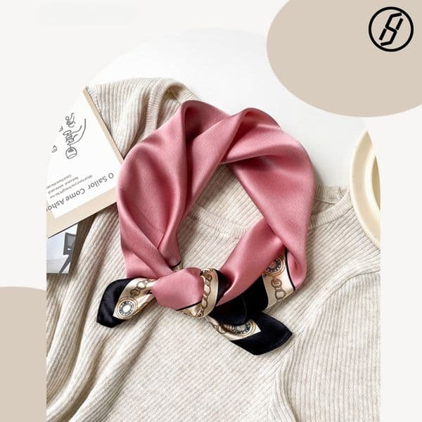 2026 Spring Summer Korean Women 53x53cm 100% Mulberry Silk Square Scarf Elegant Neckerchief Handbag Scarf Hair Tie Headband Designer Accessories Wholesale