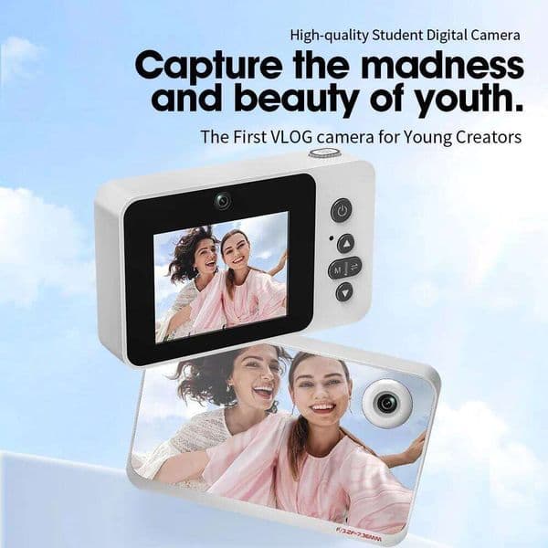 Selfie Digital 4K Vlog 8X Zoom Travel Camera 1080 HD Cam for students Campus Entry-Level Photography Mini Retro CCD 26W0318