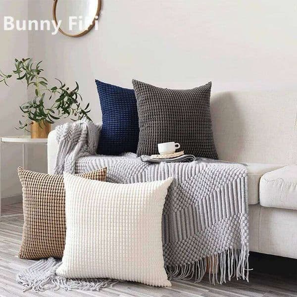 Soft Corduroy Corn Grain Home Decorative Cushion Cover 40/45/50/55/60cm Solid Color Throw Pillow Case For Bedroom Sofa Chair Car 26W0318
