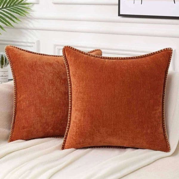 Solid Chenille Cushion 45x45 Cover 30x50cm Velvet Decorative Throw Pillow Case Soft Luxury For Living Room Decor 26W0318