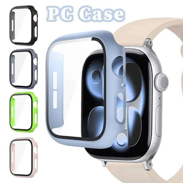 Tempered Glass+PC Cover For Apple Watch Ultra 3 2 1 11 10 49mm 46mm 42mm Screen Protector Case iWatch 9 8 7 6 5 4 SE