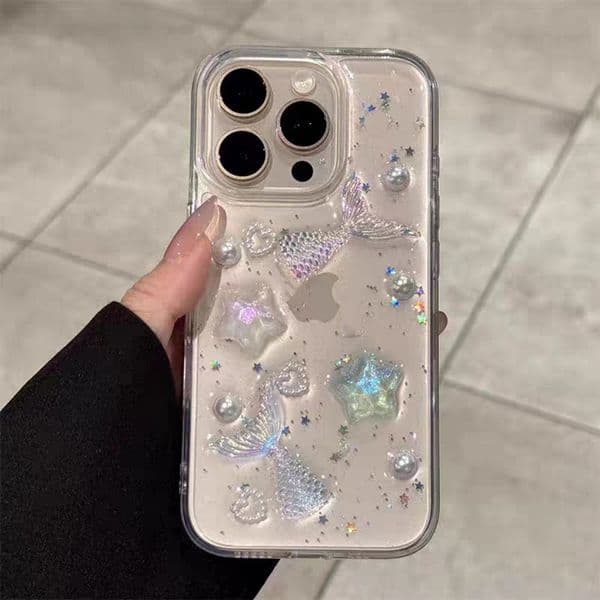 Mermaid Tail Phone Case For Iphone 17 16 15 14 13 Pro 12 11 Max Plus 16Promax Colorful 17Promax Phone Case 16Pro Luxury 15Pro 17Pro Cover 14Pro Hard 14Promax 13Pro Shell