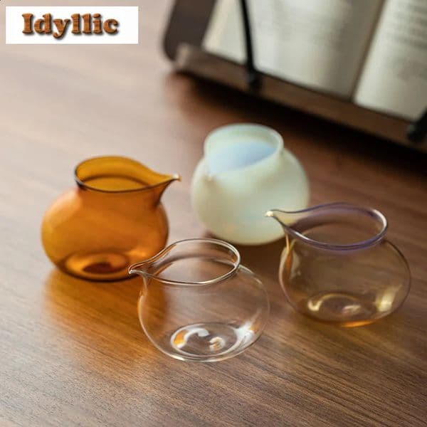 150ml Handmade Blown Colorful Glass Tea Pitcher Tea Divider Cha Hai Dispenser Household Justice Cup Fair Mug Cha Accessories 260316