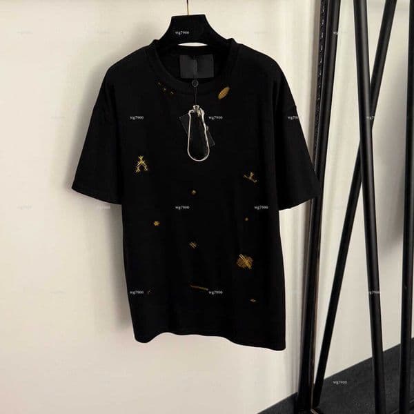 Top round neck women top Summer lady short-sleeve women designer clothes Cross decoration short sleeved T-shirt A703X14N053