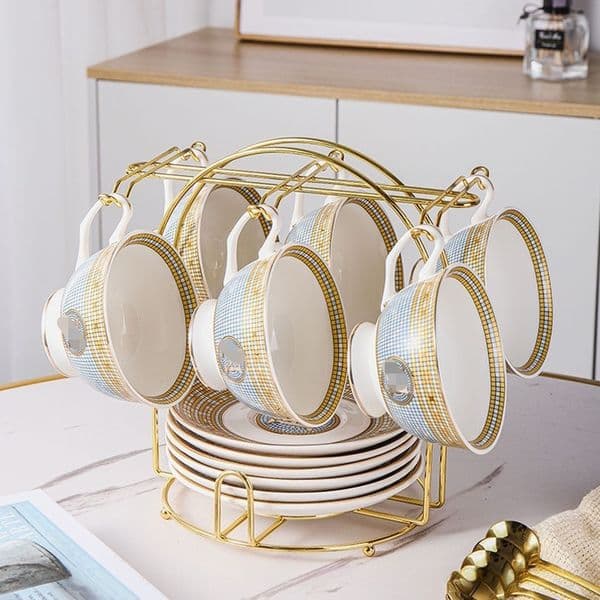 Creative European Ceramic Cup Coffee Cup and Saucer Set Simple Household Tea Cup Set