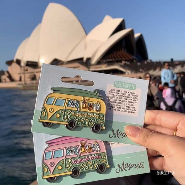 Australian Cultural and Creative Sydney Animal Mini Bus Series Refrigerator Magnets High-Value Travel Collectible Souvenirs Gifts for Girlfriends L260318