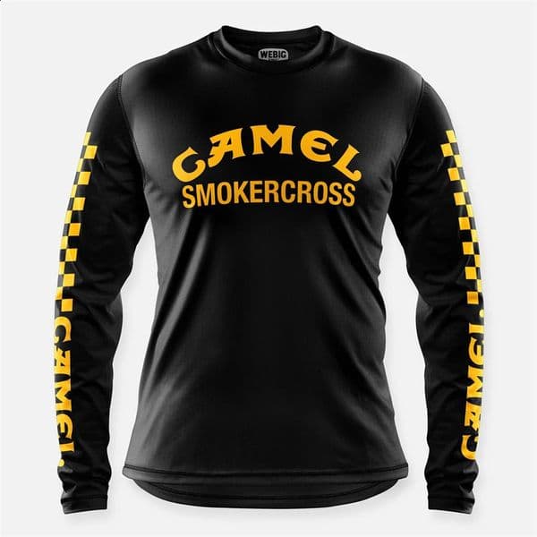 Retro Camel WEBIG Motorcycle Jersey Team Bicycle Downhill MTB Yellow Clothes Ciclismo Cycling Long Sleeve Motocross Bmx T-Shirt 260309
