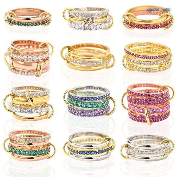 Women's Forever Star Micro-Inlaid Zircon Geometry Ring Quality Fine Jewelry 925 Sterling Silver Gold Plated For Wedding