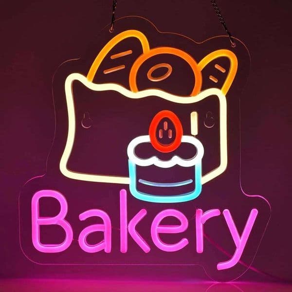 Bakery USB Dimmable LED Neon Light Sign Wall Art Decoration for Cake Food Shop Livingroom Bar Party Birthday Gifts 26Y0317