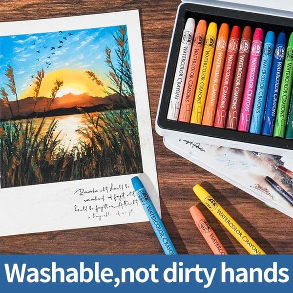 MUNGYO Water-soluble Crayon Painting Pigment Crayon Artist For Gift Art Students School Supplies 12/24/36Colors MAC 260317BJ