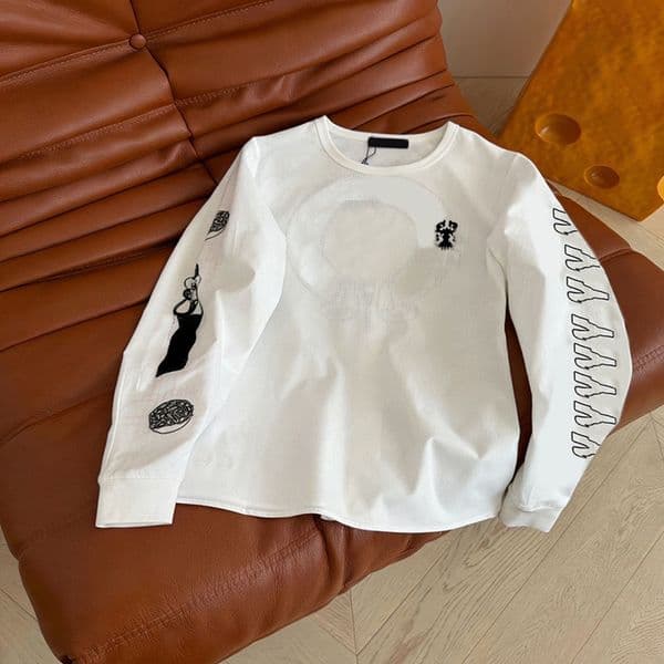 Women Letters Print Sleeve Tee Street Style T Shirt Spring Autumn Bottoming Shirts Luxury Tees