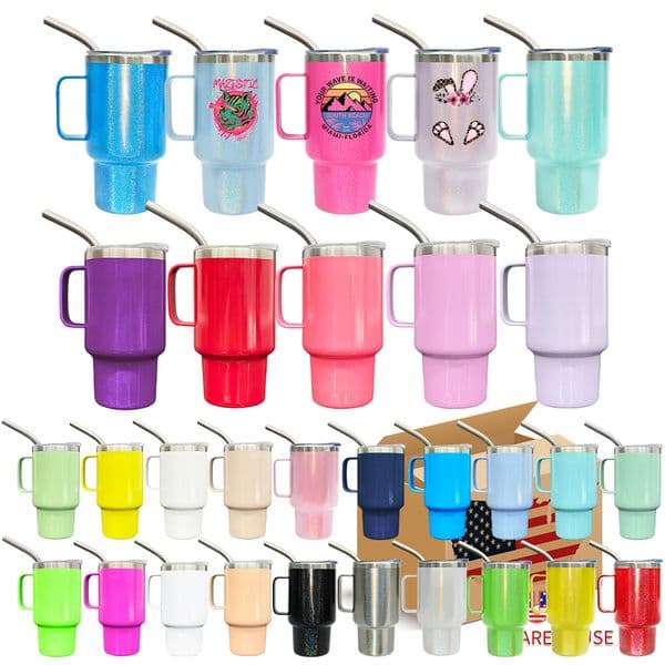 Wedding Party Whiskey Cocktail shimmer 3oz Mini shot stainless steel mug double walled Sublimation Shot Tumblers cups with handle lids