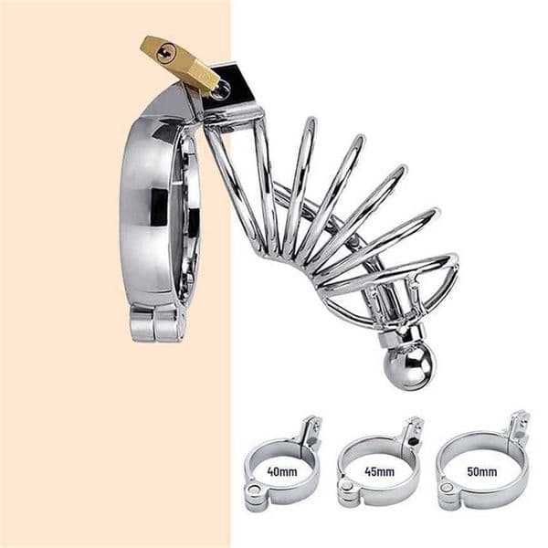 BDSM Sex Toys Men Stainless Steel Metal Urethra Lock Penis Bondage Adult Chastity Cage Cock Restriction Abstainer Toy Ha66