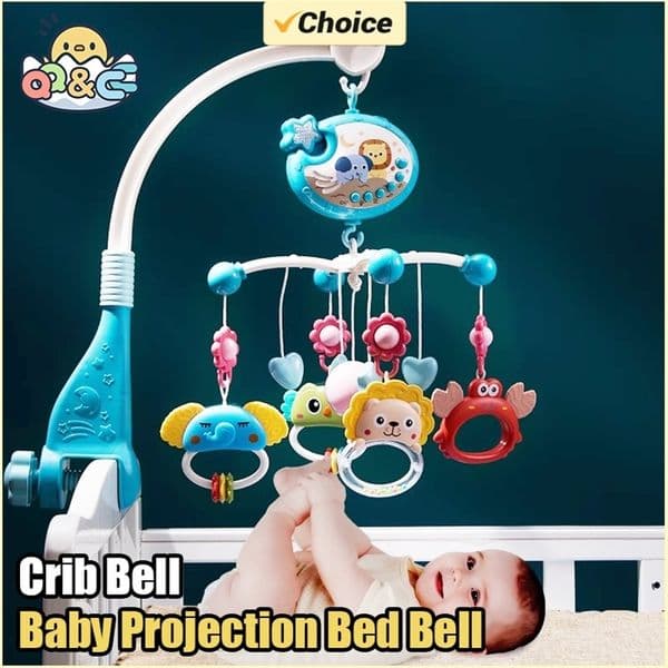 Crib Bell Baby Star Projection Universal Movable Remote Control 0-6 Months born Infant Bed Bell Toys for Toddler Gifts 260306CJ