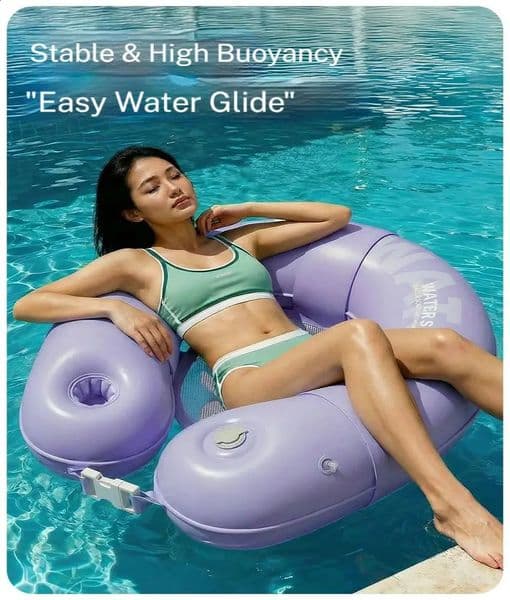 Press To Inflate Swim Floats Water Hammock Pool Lounge Sleeping Pad for Adults Thickened PVC Swimming Accessories 260312