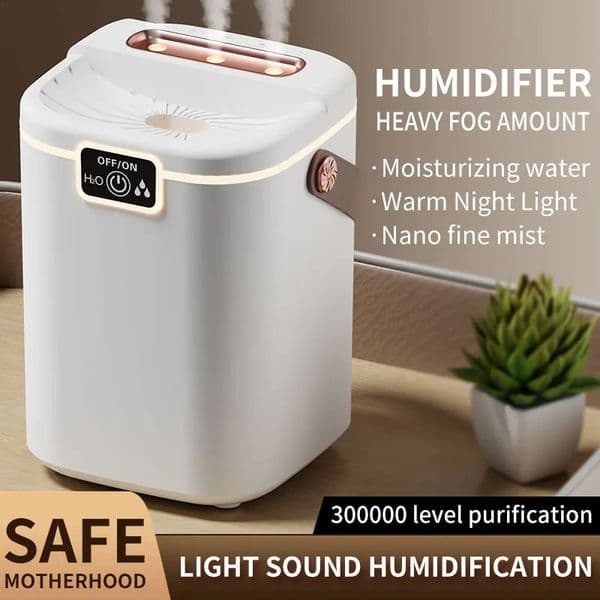 2000ML Air Humidifier USB Powered 3 Nozzles Aroma Diffuser Essential Oil Purifier for Home Office Bedroom 260317