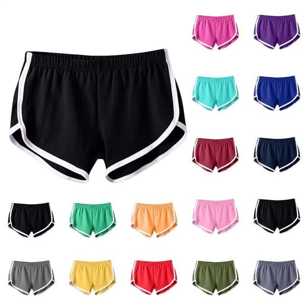 Sports Short Summer Candy Color Anti Emptied Skinny Shorts Casual Lady Elastic Waist Beach Correndo Pants 260313BANJIA