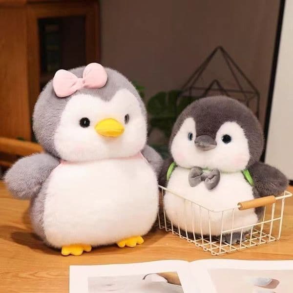 Cute Penguin Plush Toy with Bow Tie Soft Stuffed Animal for Kids