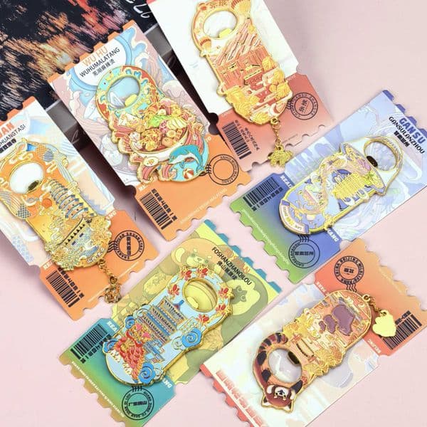 Bottle Opener Refrigerator Magnet Series City Scenic Area Creative Gift Cartoon Beer Bottle Opener Magnetic Sticker L260318