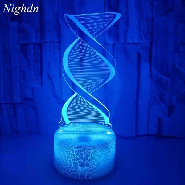 Nighdn DNA Model 3D Illusion Lamp Led Night Light with 7 Colors Changing Nightlight Bedroom Desk Lamps for Kids Gifts Home Decor 26H0318