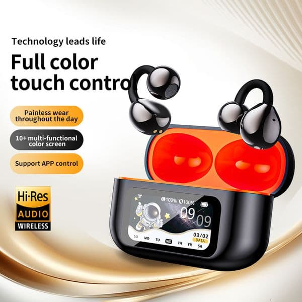 Bluetooth Headphones Ear Buds XG42 Color Screen Clip-on Earband Earphones AI Dual-ear Sports Running Wireless Sports Bluetooth Headphones