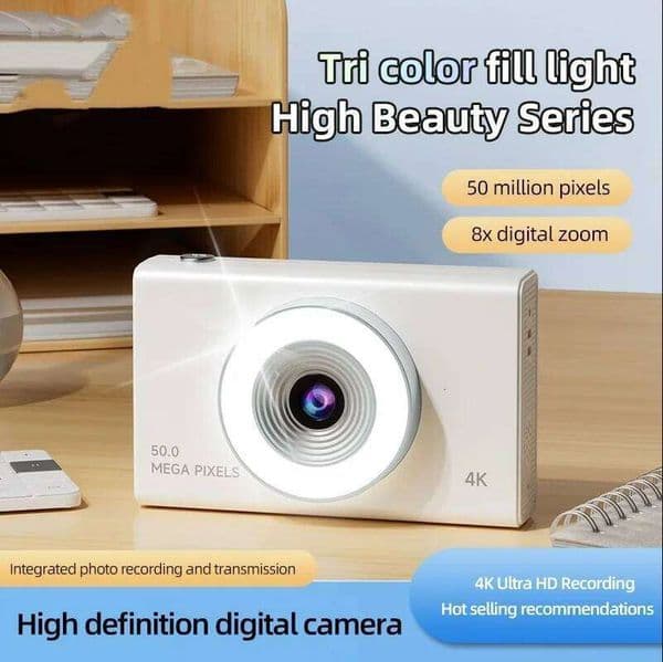Digital 4K High-definition 50 Million Pixels Autofocus Portable Retro CCD Travel Student Camera 26W0318