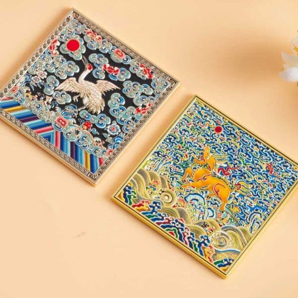 Cultural and Creative Folk Art Traditional Culture Official Supplement Embossed Metal Beijing Refrigerator Magnet L260318