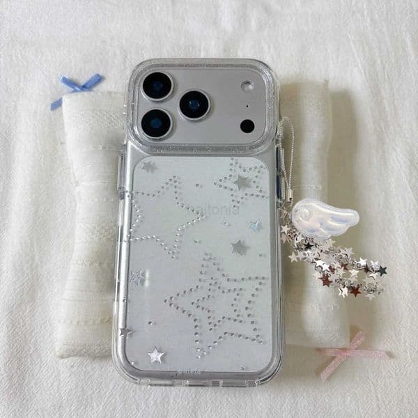 Silver Star Dot Shining Brightly Phone Case For iPhone 17 Air 16 15 14 13 12 11 Pro Max Mini XR XS MAX 7 8 Plus Anti Fall Ins H260318