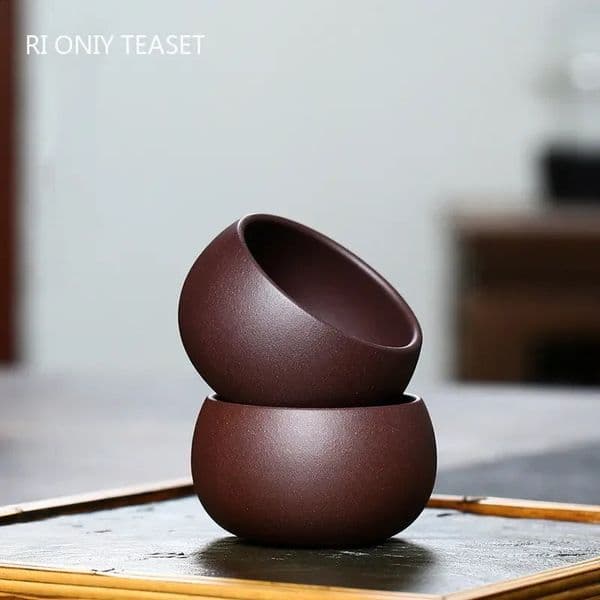 2 Pcsset Chinese Yixing Purple Clay Teacup Travel Cup Handmade Tea Bowl Master Tea Cup Customized Tea Set Accessories 65ml 260316
