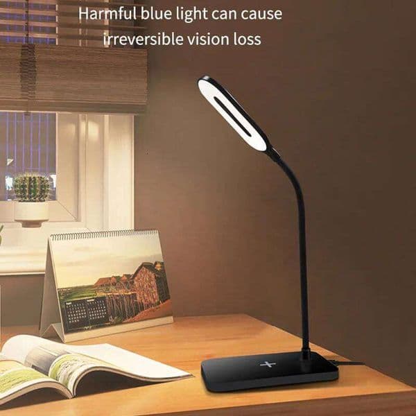 Reading LED Desk Lamp USB Plug-In Wireless Charging Mobile Phone Touch Eye Protection Table Light Home Office Lighting 26L0318