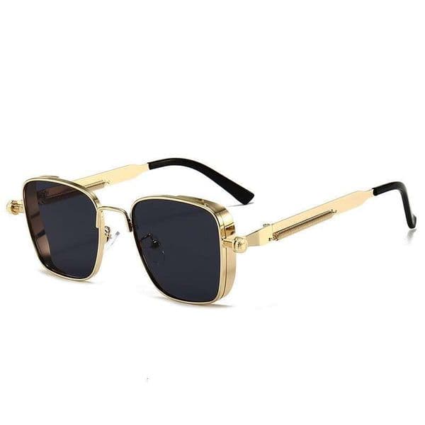 New Retro Square Frame Steampunk Metal Universal For Europe And America Personalized Sunglasses Liuyuemoshang