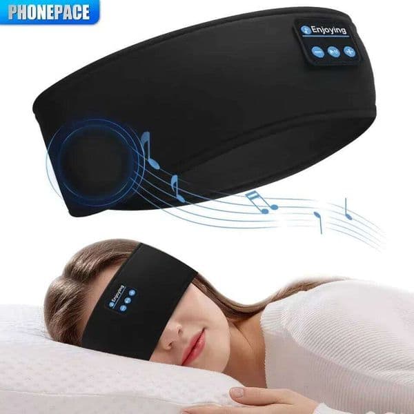 HOMEFISH BT Earphones Sports Sleeping Elastic Headphones Music Eye Mask Wireless Bluetooth Headset Headband