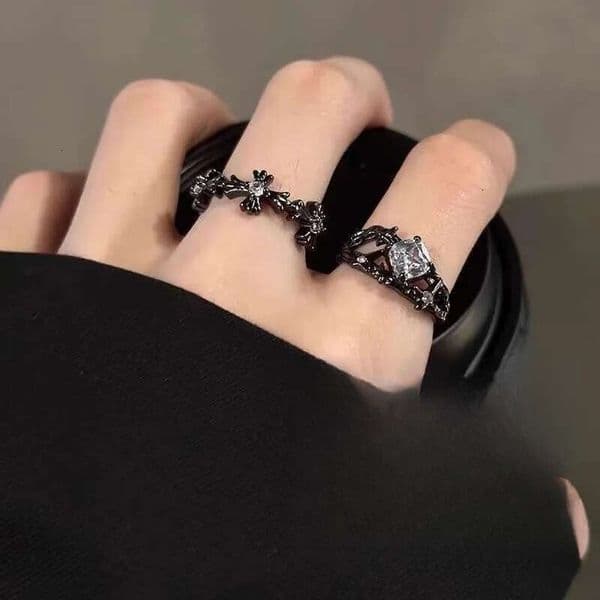 Gothic ring Crystal jewelry A piece of highly street-style accessory 1107