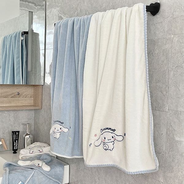 Sanrio Cinnamoroll Face Hair Drying Cap IS Style Women Wearable Wrapable Adult Children Cartoon Bath Towel
