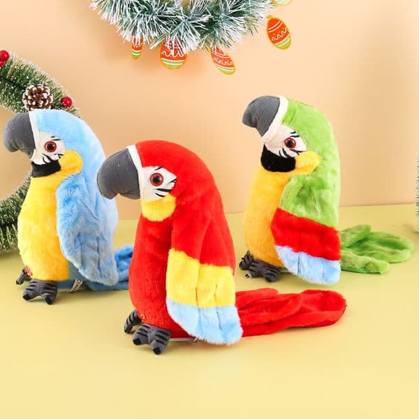 2026 New Dolls Cute Electric Talking Parrot Speaking Record Repeats Waving Wings Electroni Bird Stuffed Plush Toy As Gift For Kids Toys