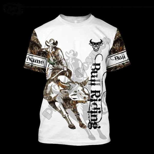 Animal Sports Rodeo Bull Riding Cowboy Tattoo Camo Funny 3DPrint Men/Women Summer Casual Streetwear Short Sleeves T-Shirts A2 260318