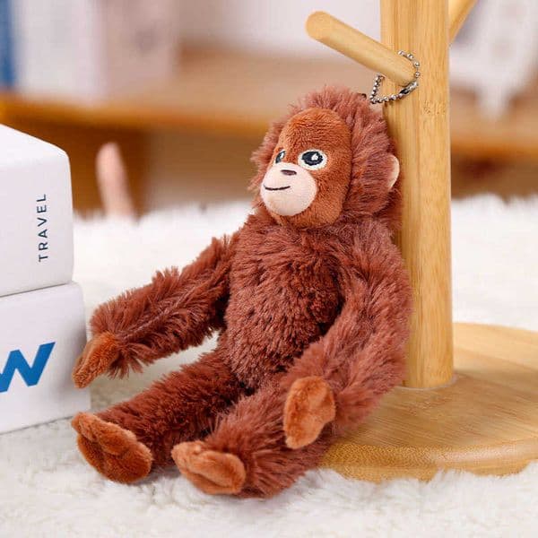 Plush monkey pendant gorilla plush keychain funny stuffed toy couples backpack decoration S260317