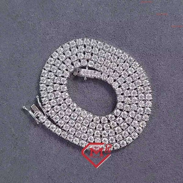 Hot Selling 3Mm Iced Out VVS Diamond Moissanite Tennis Chain Necklace